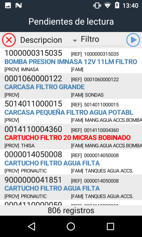 Inventarios Pendientes De Lectura Con Filtro